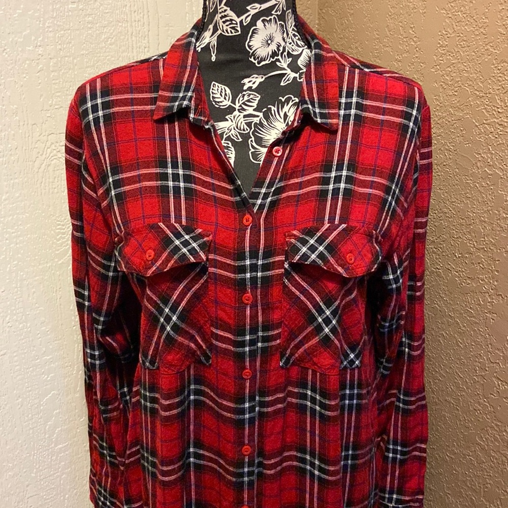 NWOT H&M Divided flannel tunic button down